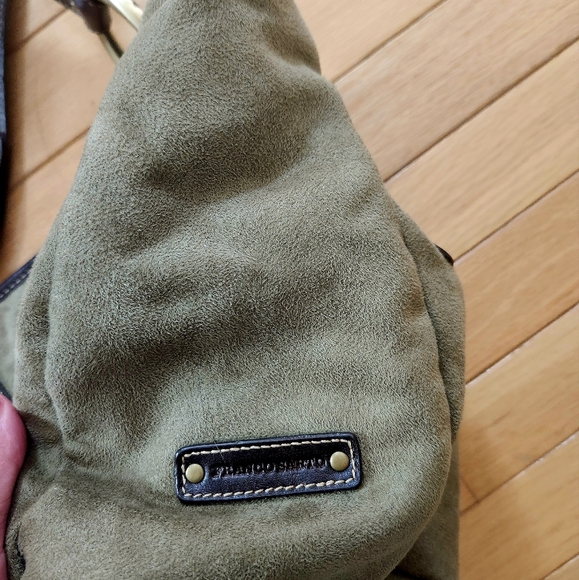 Franco Sarto Green and Brown Shoulder Bag with Gold Accent Vintage Boho Design - Picture 13 of 13